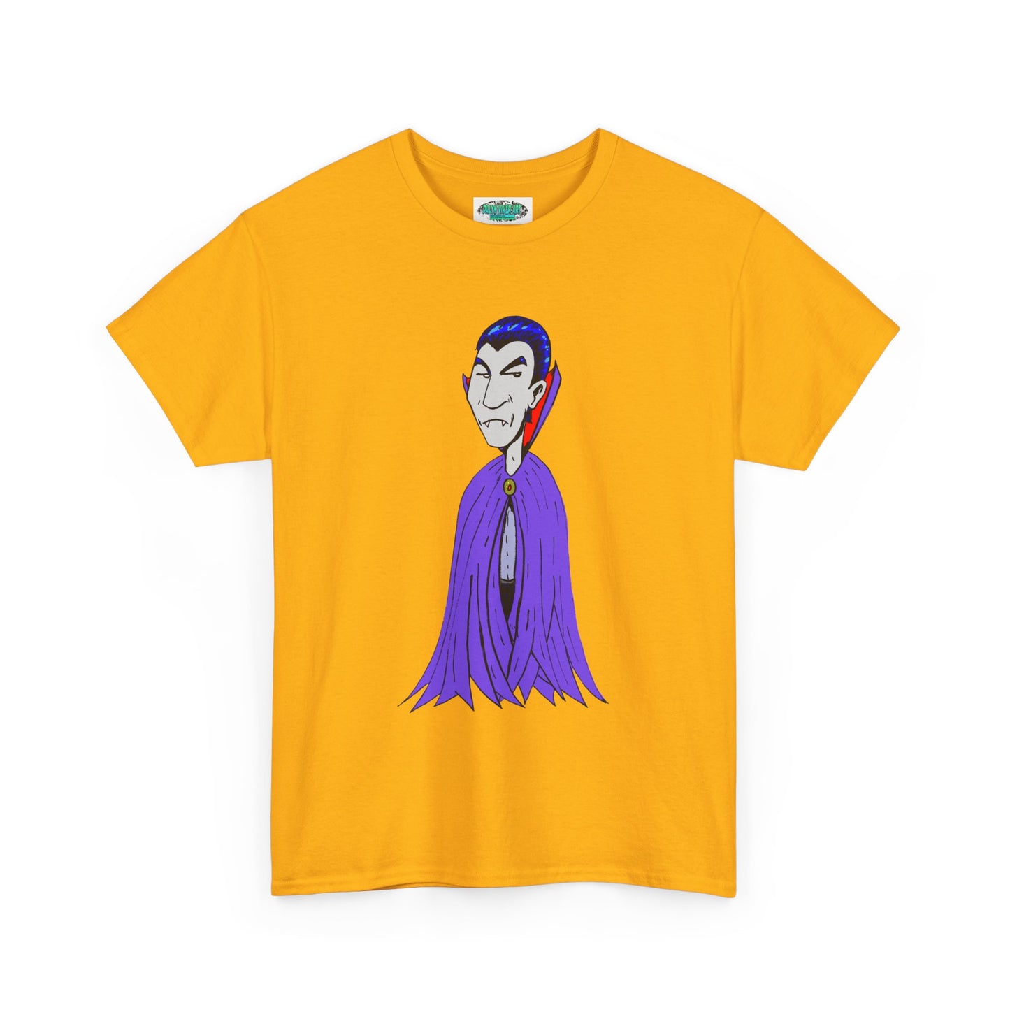 Vampire Cartoon Tee - Cute Purple Cloak Dracula Graphic T-Shirt