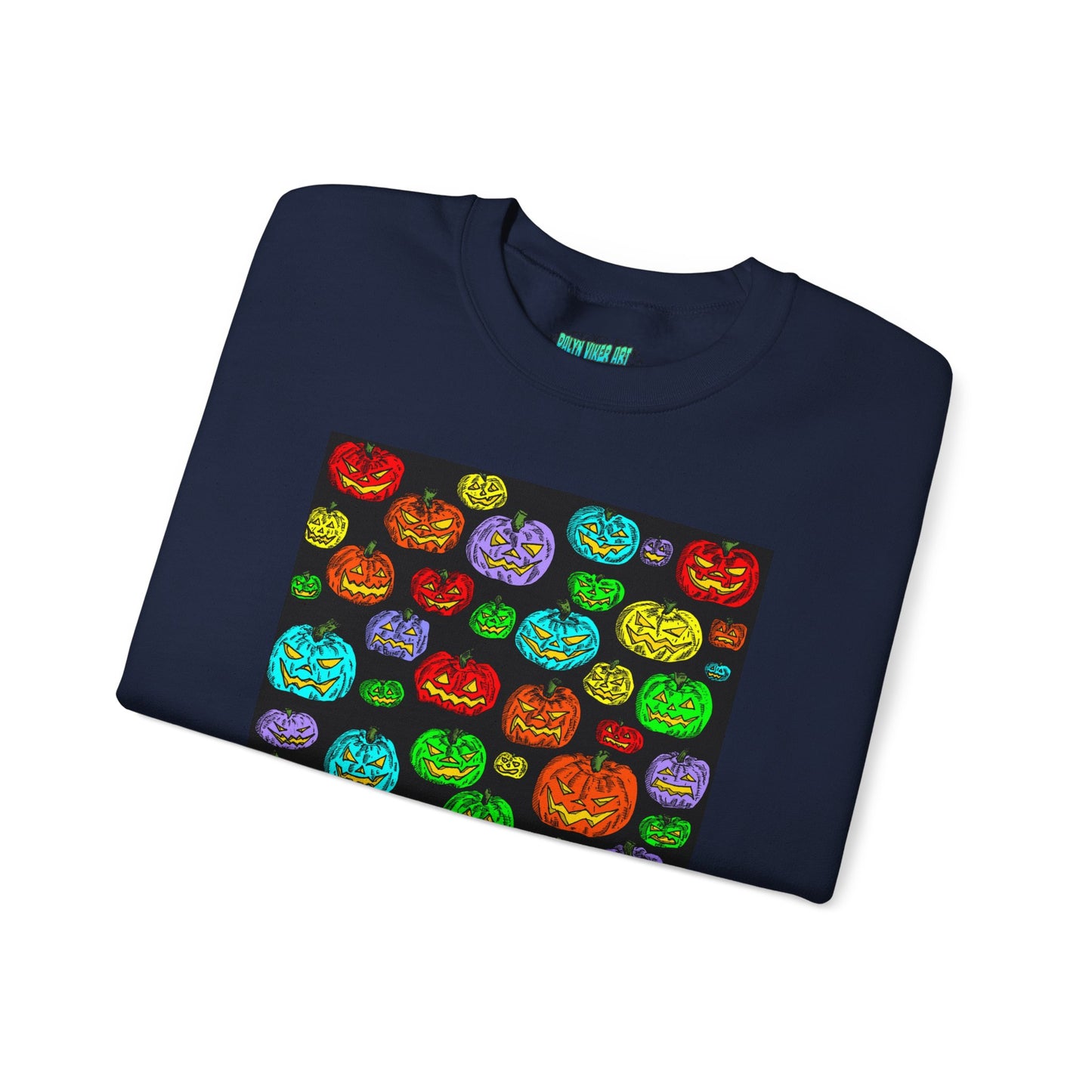 Halloween Colorful Pumpkin Graphic Crewneck Sweatshirt