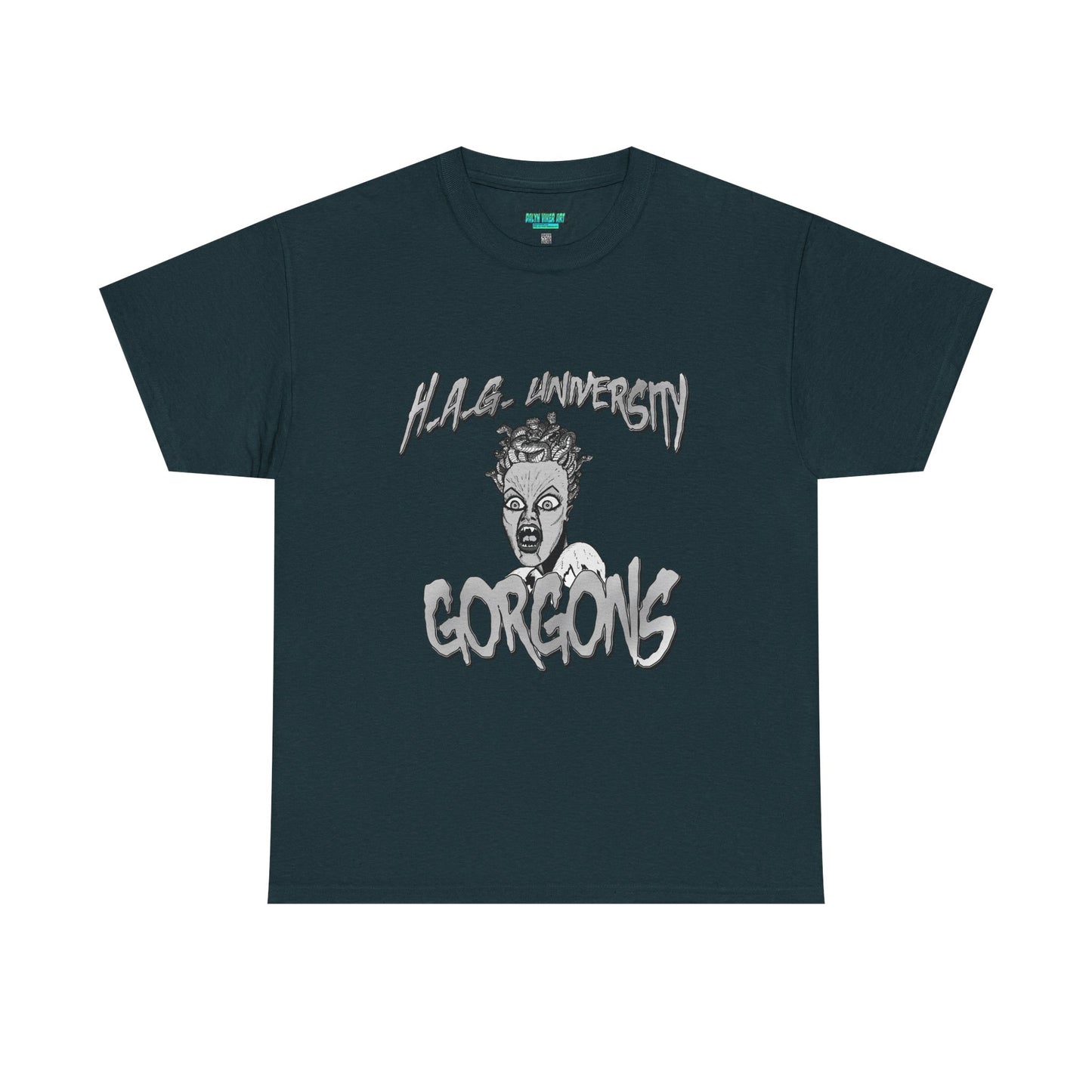 Graphic Tee with Gorgon Mascot - Greek Mythology University Unisex Shirt