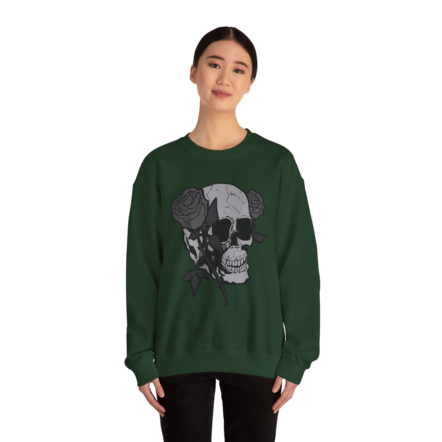 Skull and Roses Crewneck Sweatshirt - Unisex Heavy Blend™