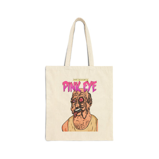 Tote Bag — Retro Horror 'Pink Eye' Illustration Cotton Canvas Tote