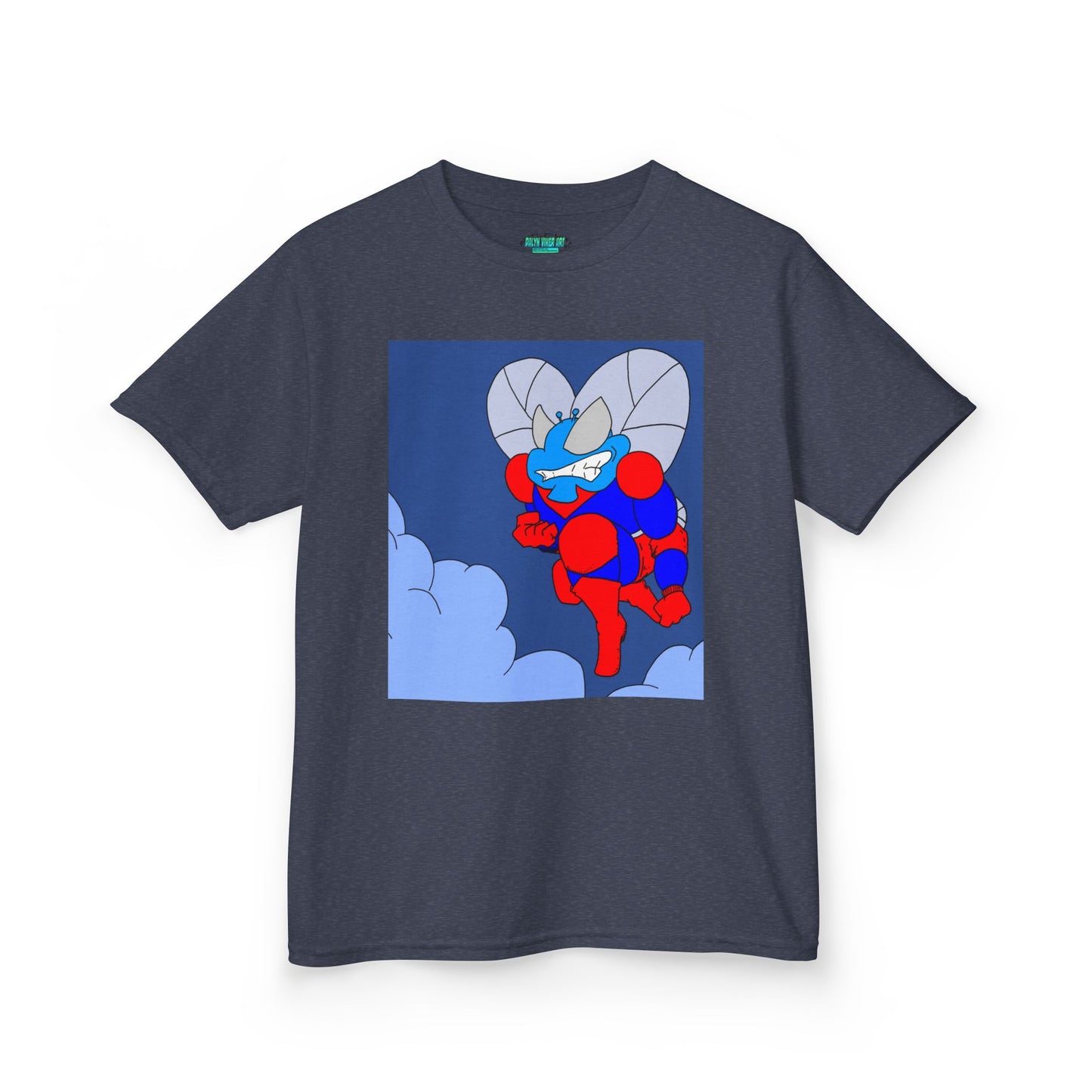 The Astounding Astro-Fly - Up in the Clouds - Kids Superhero Graphic Tee - Fun Cartoon Design for Playful Days