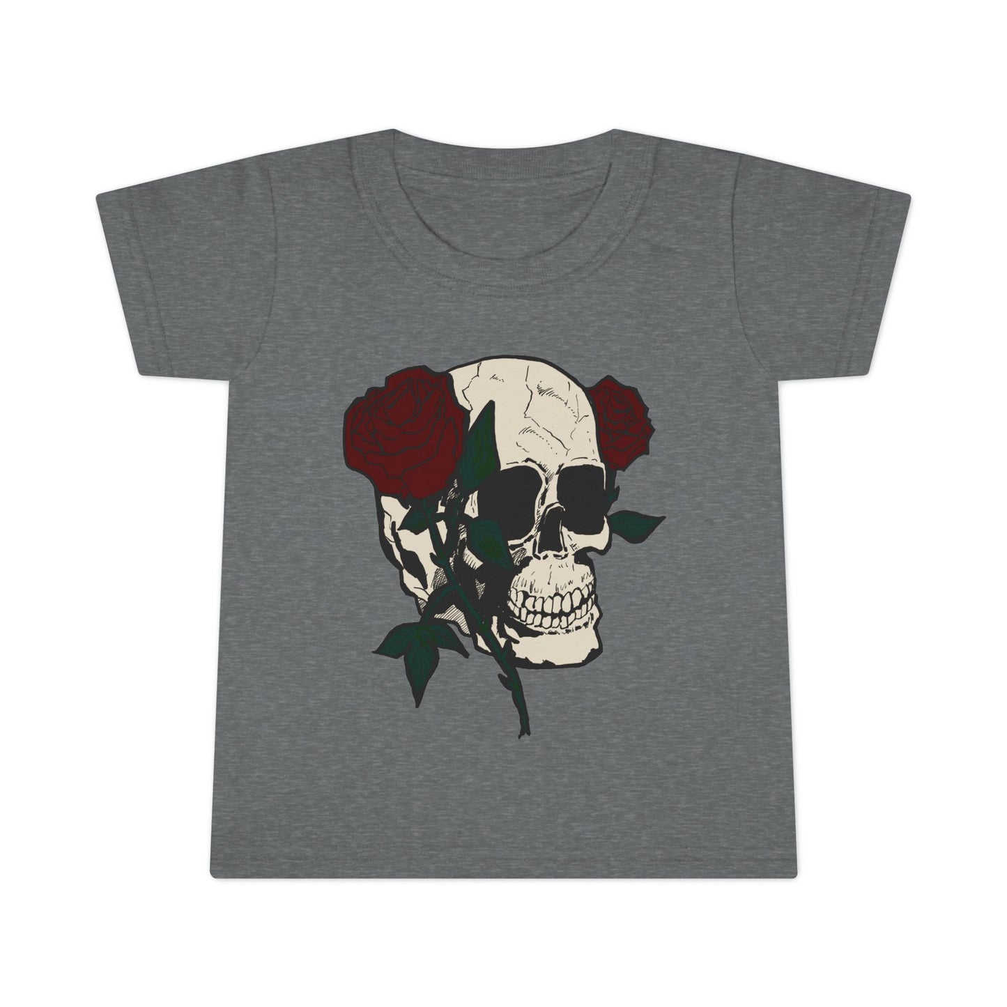 Skull & Roses Toddler T-Shirt - Cute Gothic Style Clothing for Kids