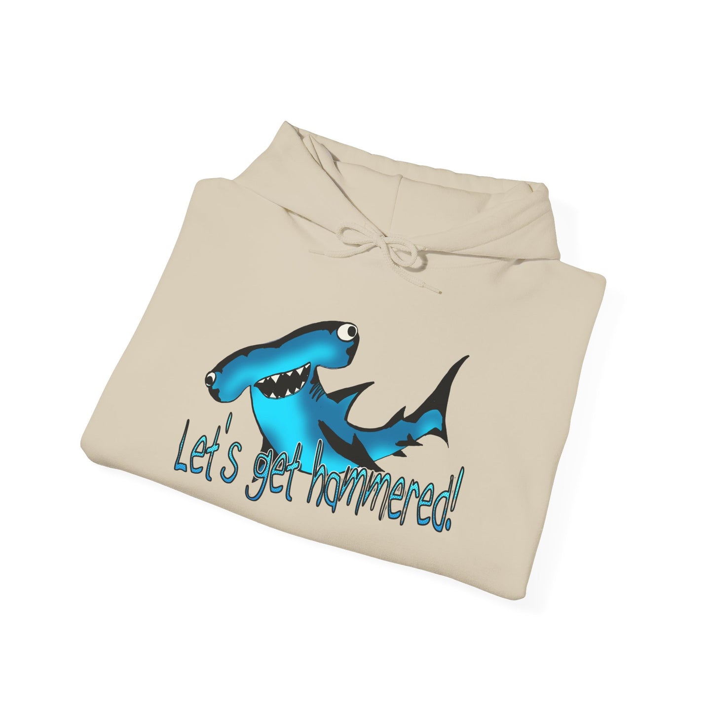 Let's Get Hammered Shark-Themed Unisex Hoodie: Let's Get Fin-tastic, Casual Wear, Gift for Ocean Lovers, Beach Party, Summer Fun