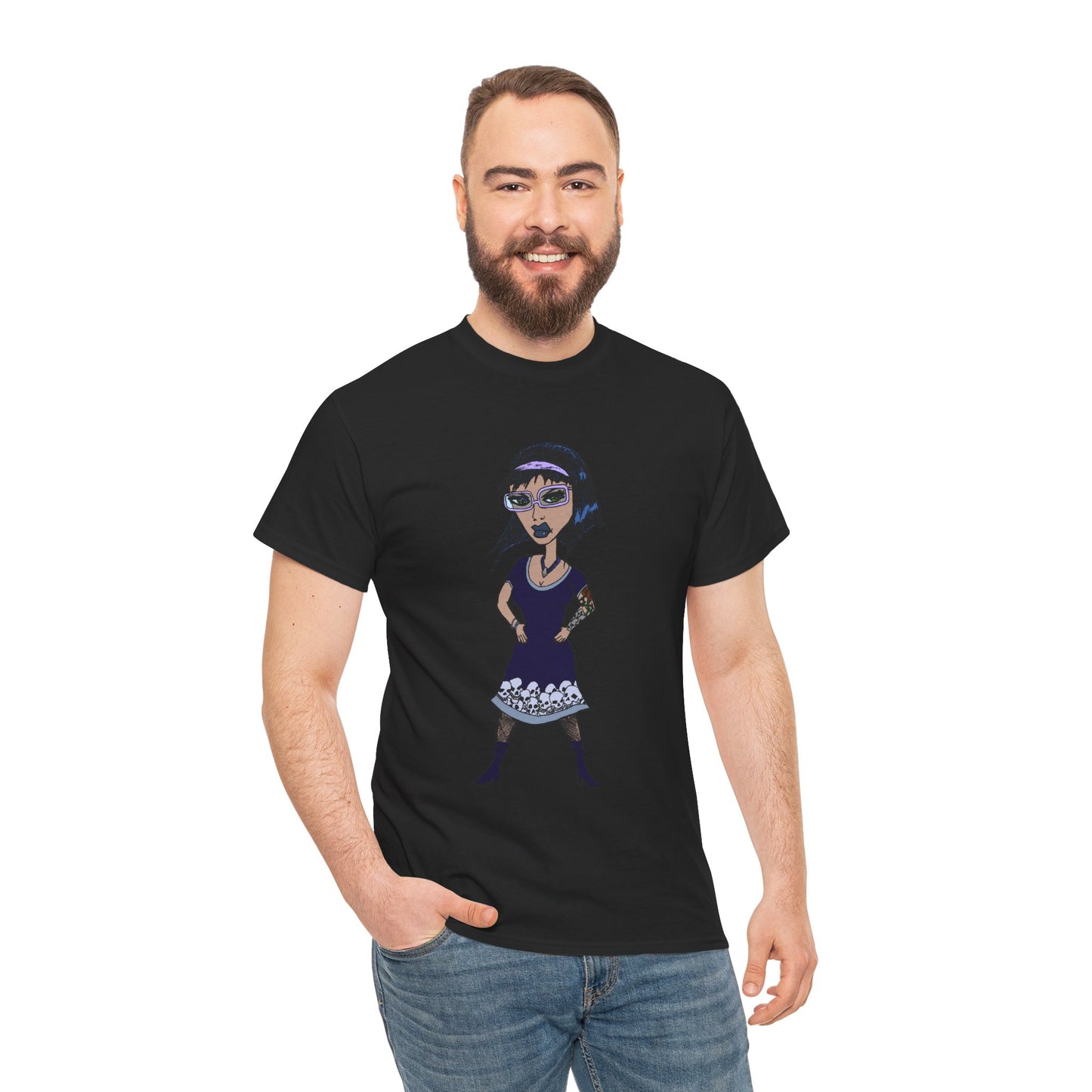 Gothic Doll T-Shirt — Retro Vampire Girl Graphic Tee