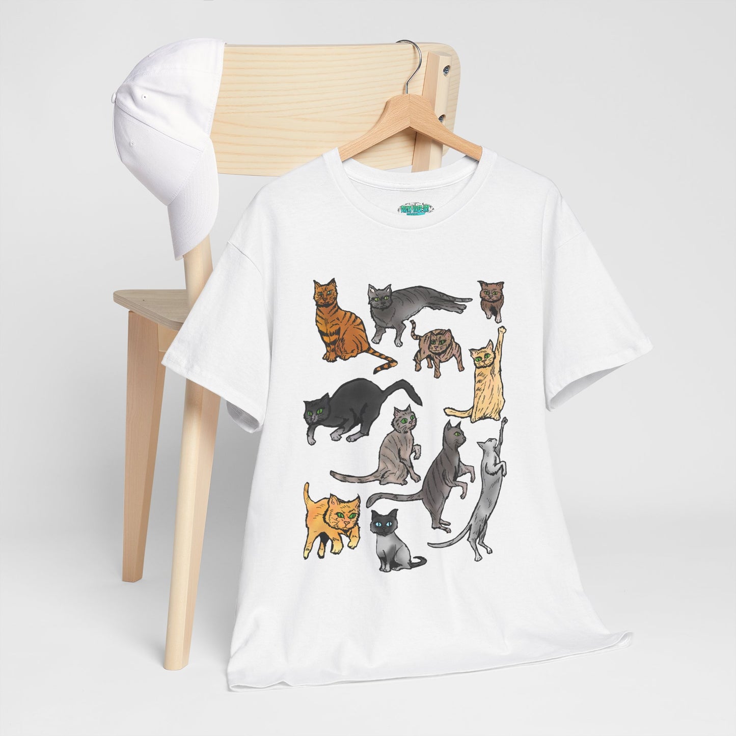 Cats Collage T-Shirt — Cute Cat Illustration Tee for Cat Lovers