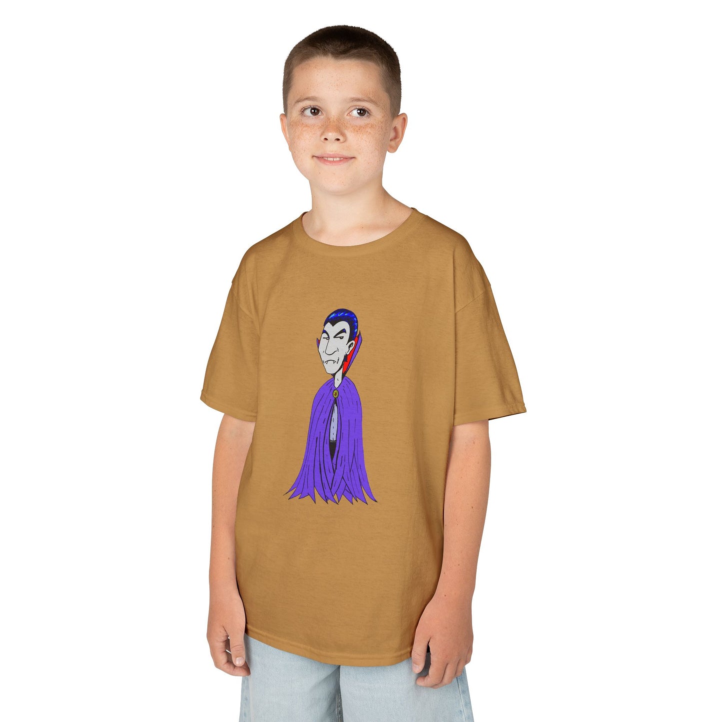 Kids Vampire T-Shirt — Cute Purple Dracula Tee for Halloween