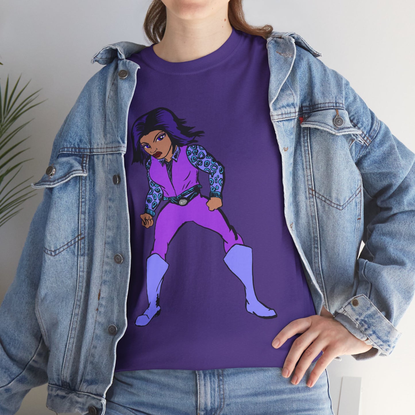 Retro Cartoon Hero Woman Character Unisex Heavy Cotton Tee, Vintage Graphic Tee, Fun T-Shirt, Gift for Fans, Casual Wear, Everyday Tee