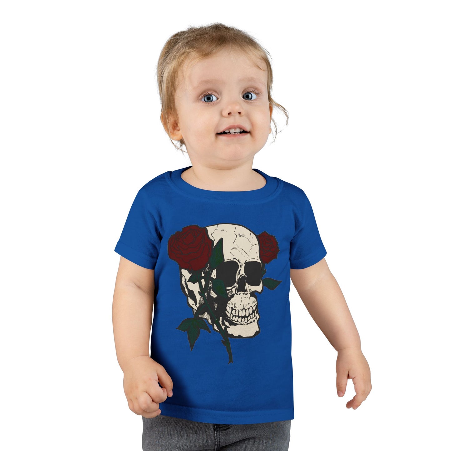 Skull & Roses Toddler T-Shirt - Cute Gothic Style Clothing for Kids