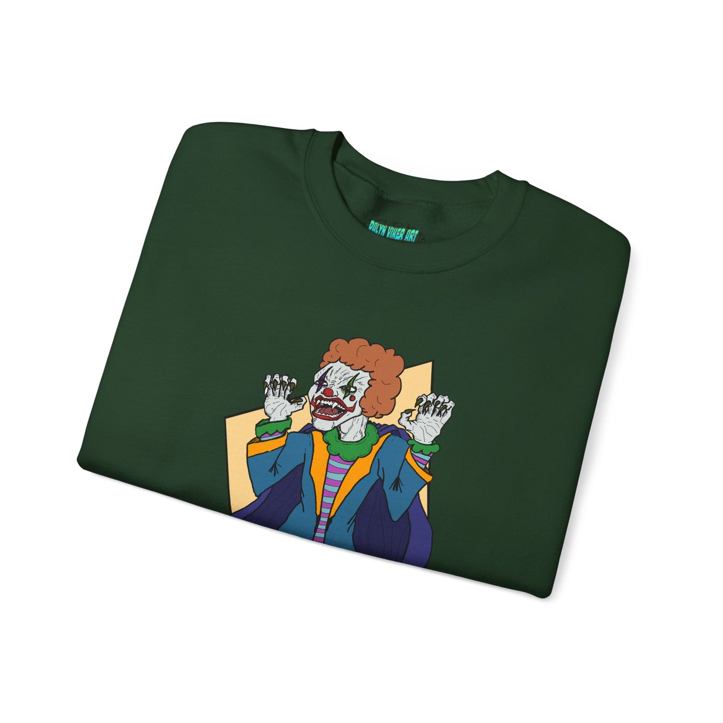 Vampire Clown Funny Horror-Inspired Unisex Crewneck Sweatshirt