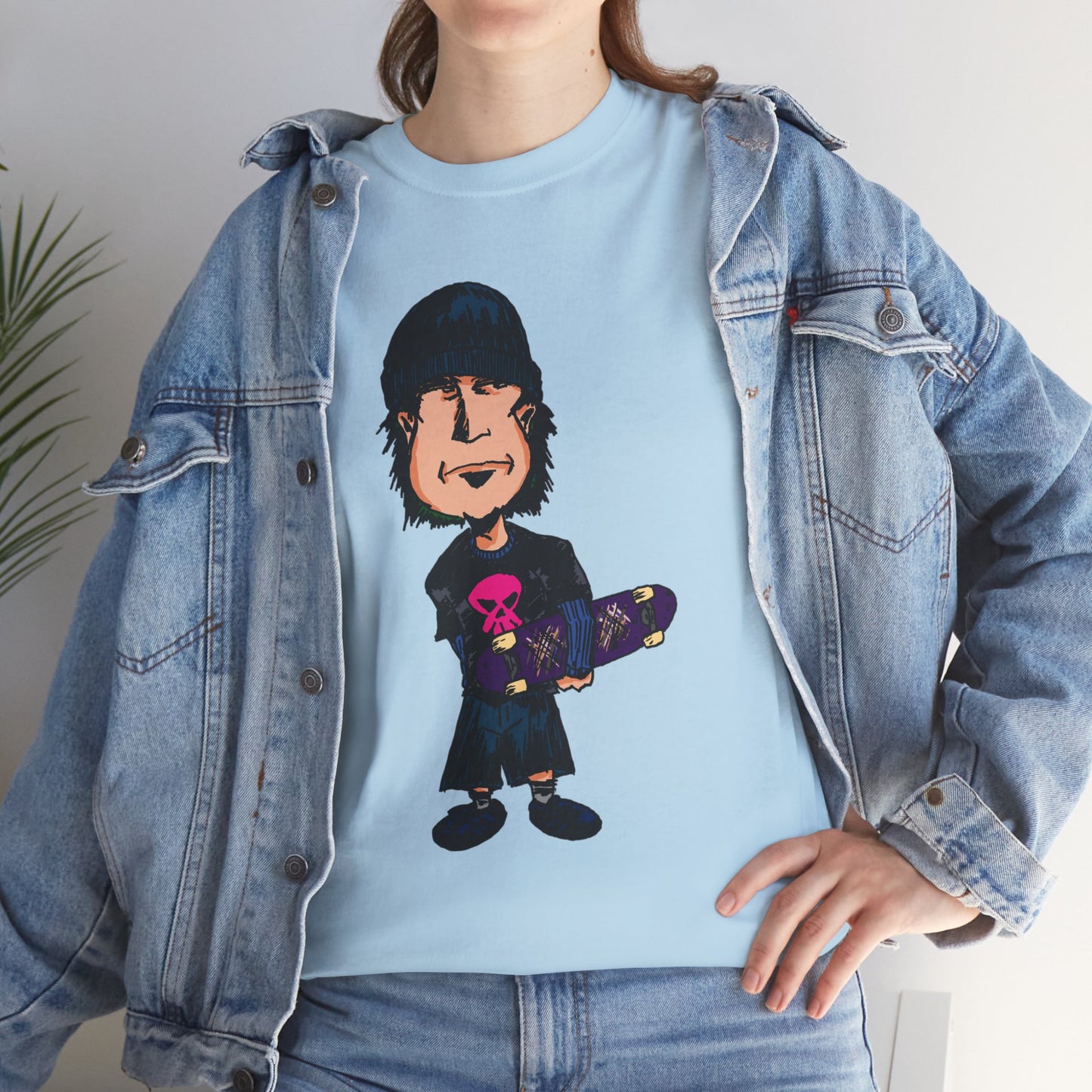 Rude Skater Dude - Skate Punk - Skater Kid Cartoon T‑Shirt — Cute Skateboarder Graphic Tee