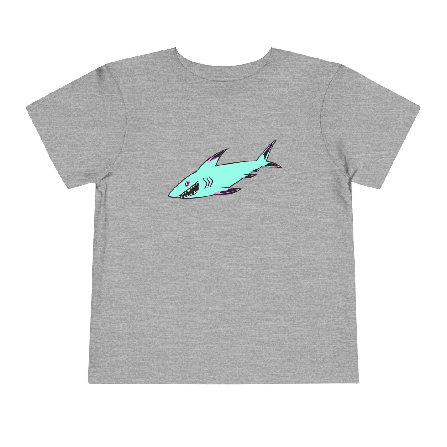 Toddler Tee — Cute Teal Shark Graphic Kids T‑Shirt