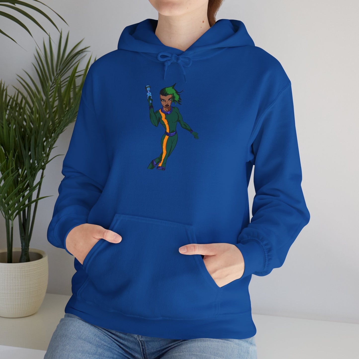Funky Retro Space Warrior Hoodie - Unisex Heavy Blend™ Hooded Sweatshirt, Cozy Trendy Pullover, Perfect Gift for Dance Lovers, Party Vibes, [...]