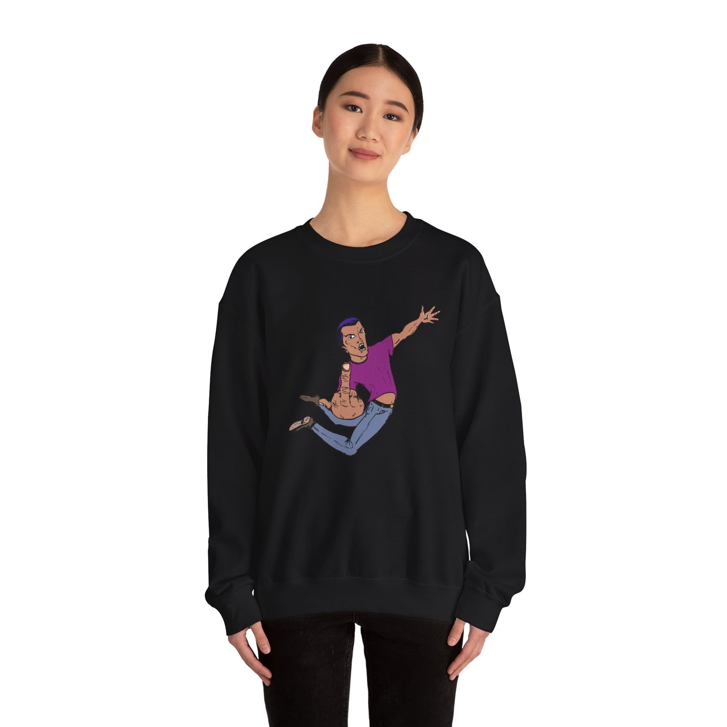 Flying Eff Dynamic Cartoon Character Crewneck Sweatshirt