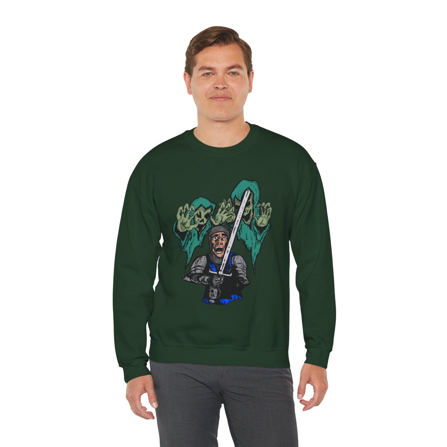Knight Fright Inspired Unisex Crewneck Sweatshirt with Graphic Print