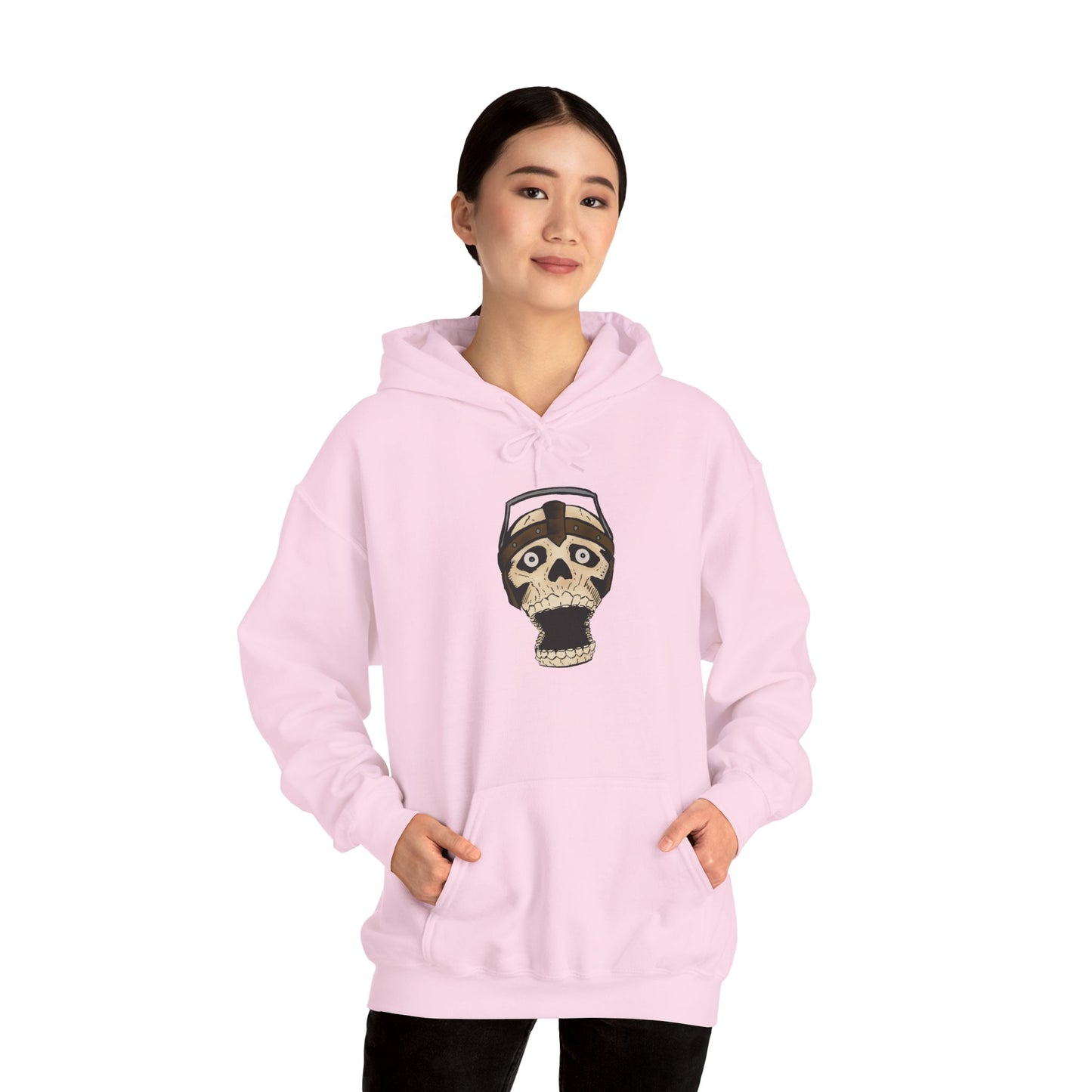 Screaming Skull Graphic Hoodie, Unisex Heavy Blend Sweatshirt, Cozy Casual Wear, Gift for Halloween, Unique October Fashion, Everyday Comfort