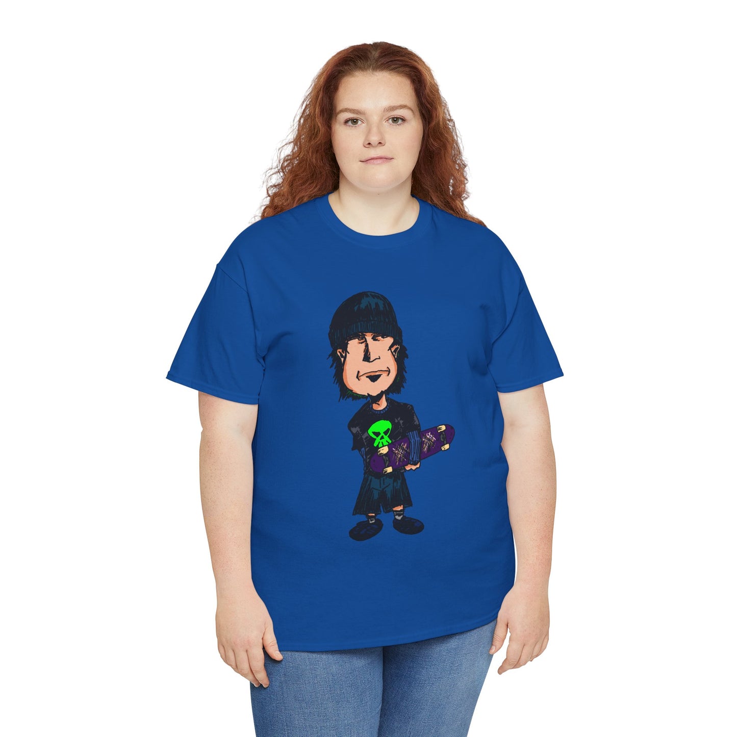 Rude Skater Dude - Skate Punk Cartoon Tee – Boy with Skateboard Graphic Shirt