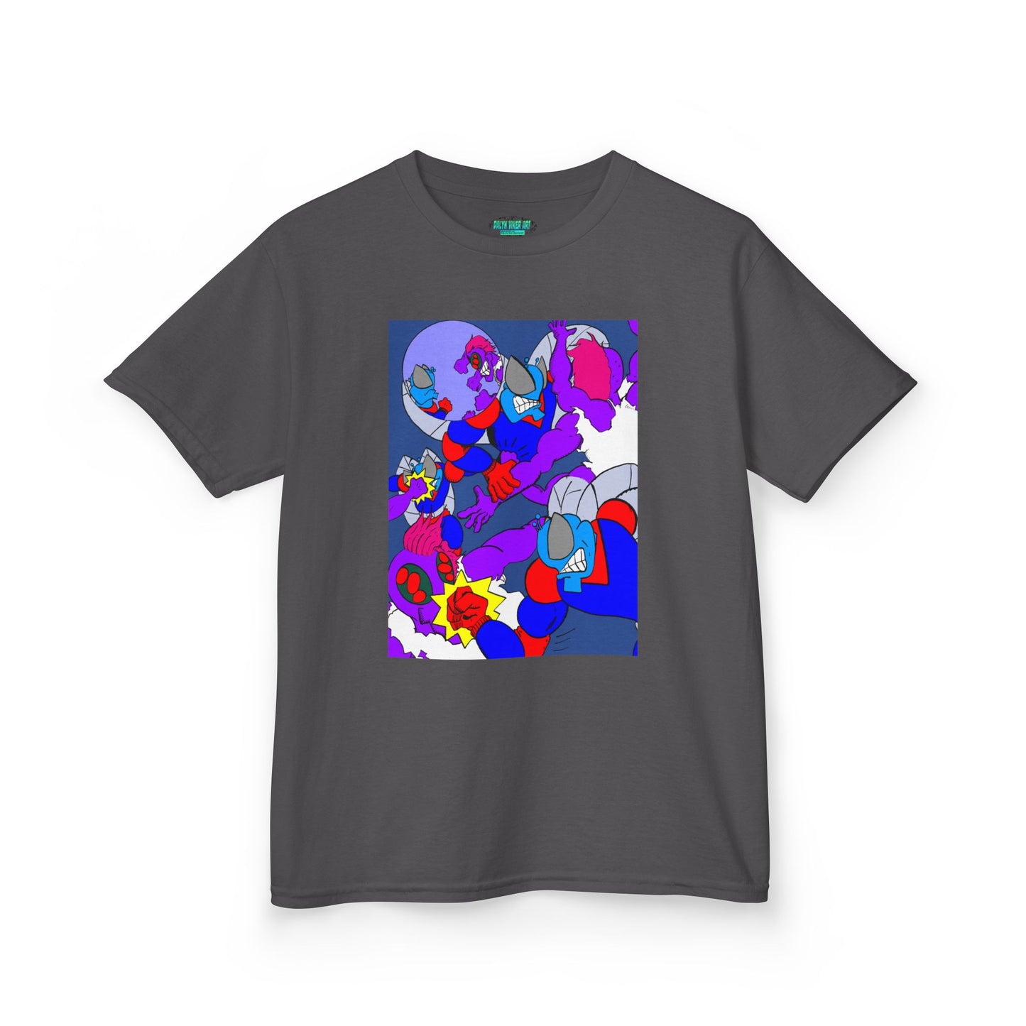 The Astounding Astro-Fly vs The Spiders! Colorful Cartoon Kids Heavy Cotton™ Tee - Fun & Playful Design