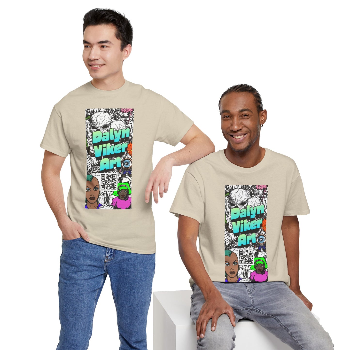Graphic Art T-Shirt — "Dalyn Viker Art" Vertical Collage Tee