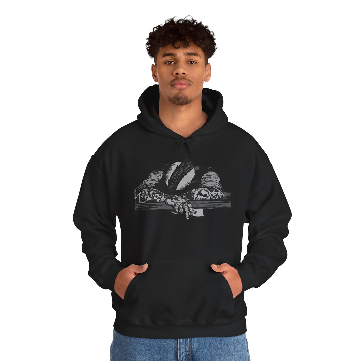 Punk and Done Unisex Hoodie with Artistic Design, Cozy Streetwear, Graphic Sweatshirt for Casual Vibes, Perfect Gift for Any Occasion