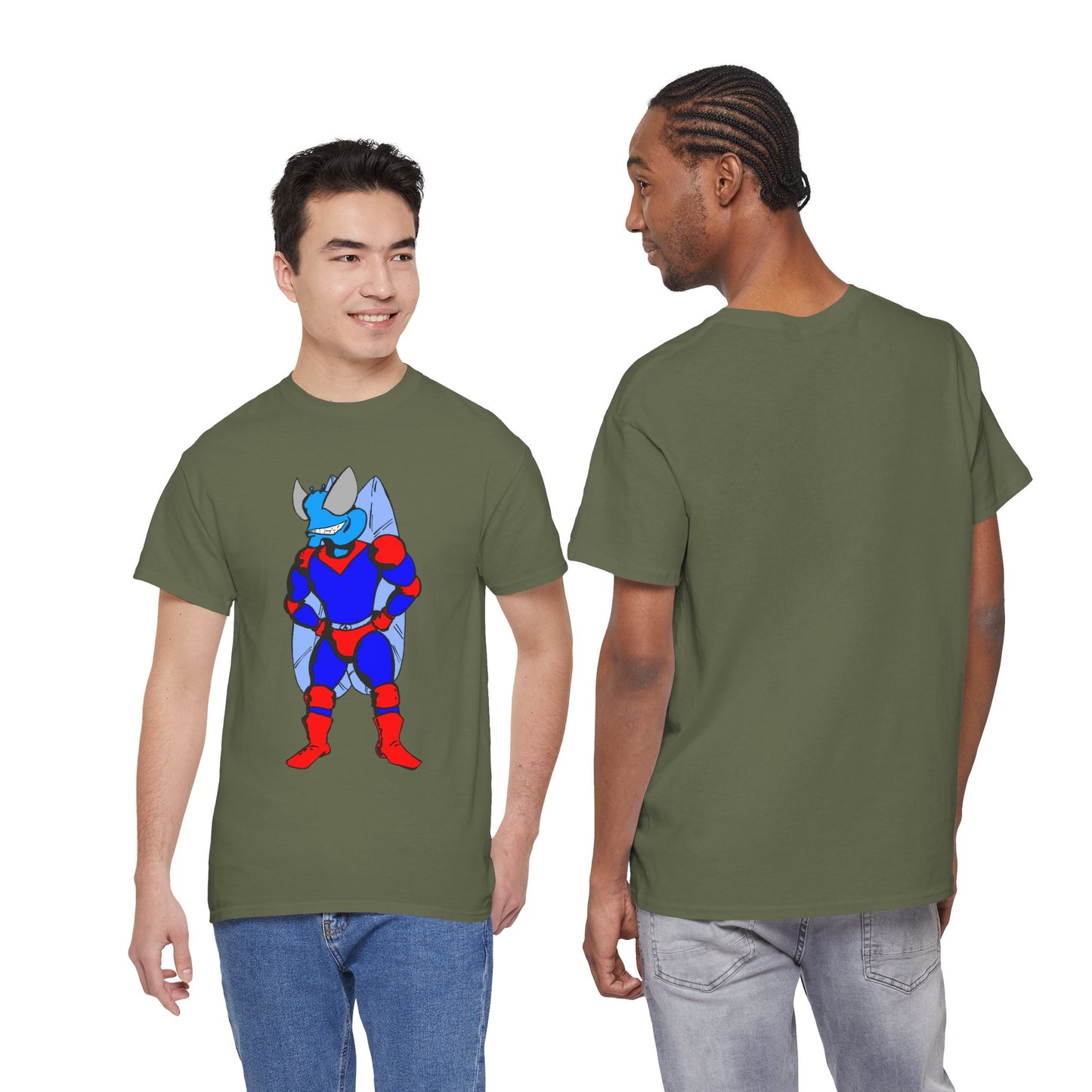 Astro-Fly Hero Graphic Tee - Blue & Red Superhero T-Shirt