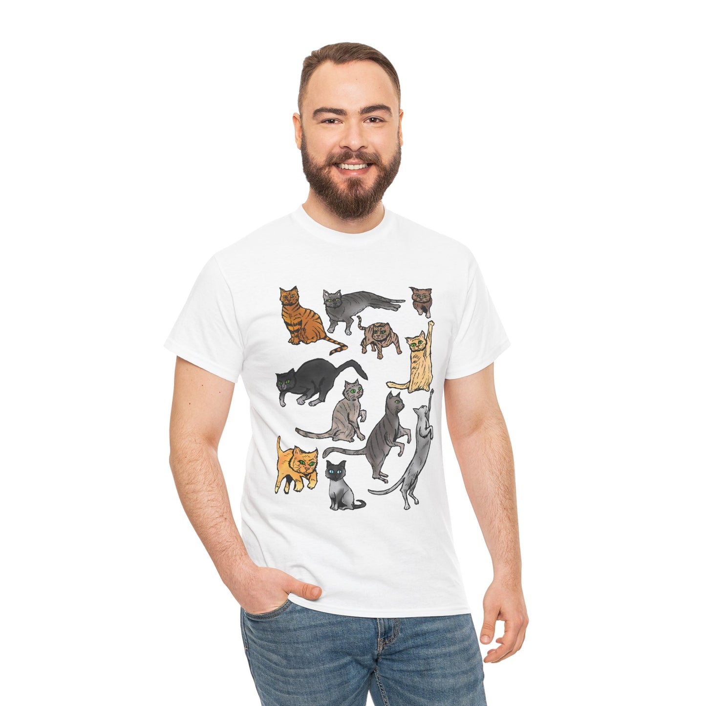 Cats Collage T-Shirt — Cute Cat Illustration Tee for Cat Lovers