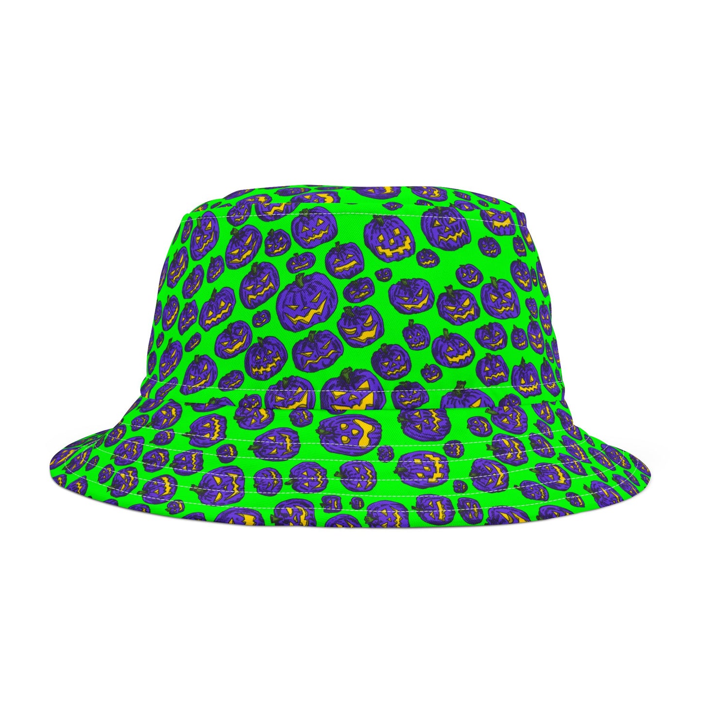 Vibrant Halloween Bucket Hat, Funky AOP Design, Trendy Sun Hat, Perfect for Festivals, Summer Beach Wear, Costume Accessory