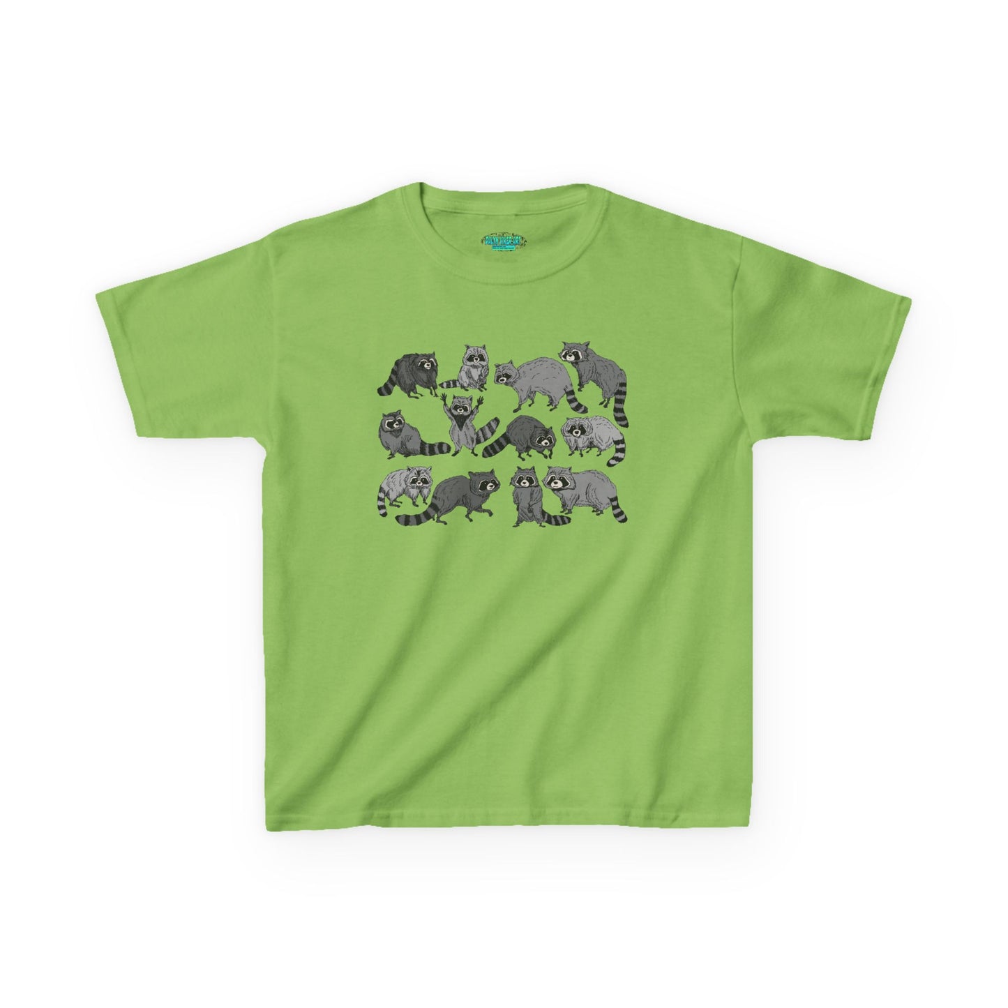 Cute Raccoons Pattern Kids Tee, Animal Lover Gift, Funny Raccoon Shirt, Children's Apparel, Birthday Outfit, Pet Lover Tee