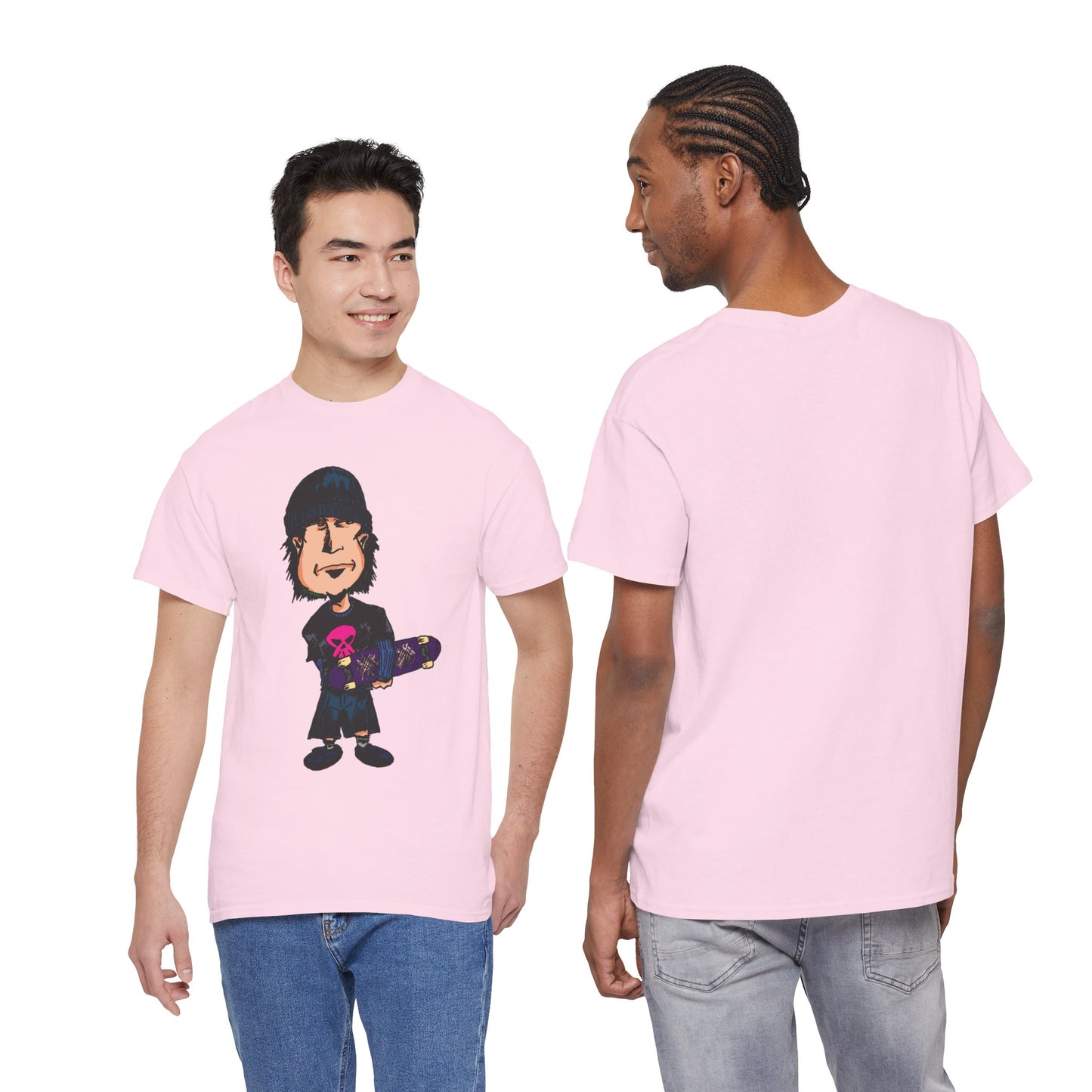 Rude Skater Dude - Skate Punk - Skater Kid Cartoon T‑Shirt — Cute Skateboarder Graphic Tee