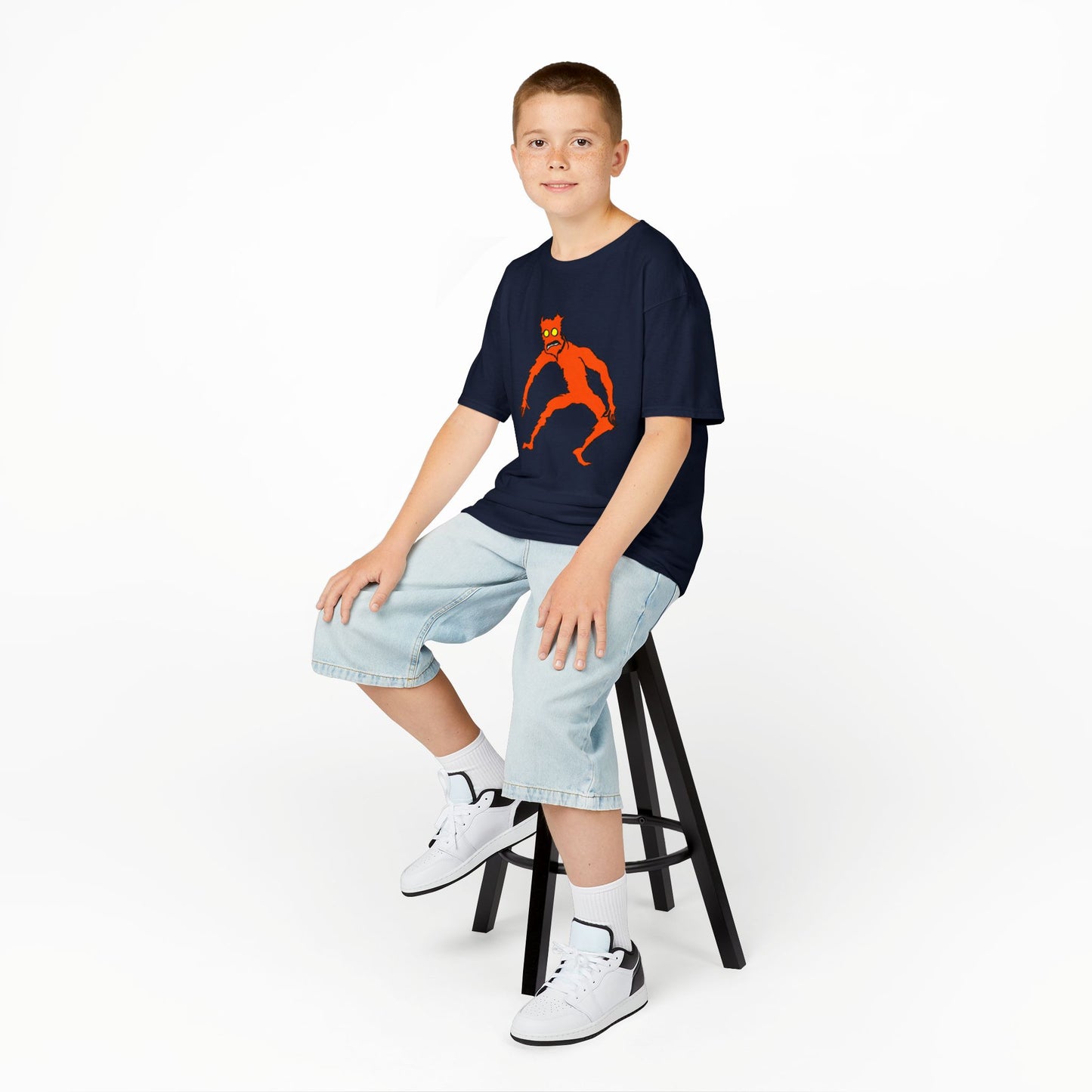 Kids Fire Monster Tee - Fun and Spooky Cotton T-Shirt for Kids
