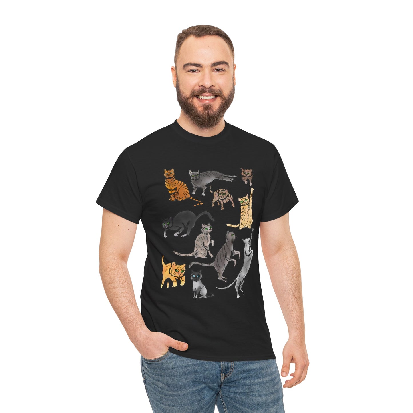 Cats Collage T-Shirt — Cute Cat Illustration Tee for Cat Lovers
