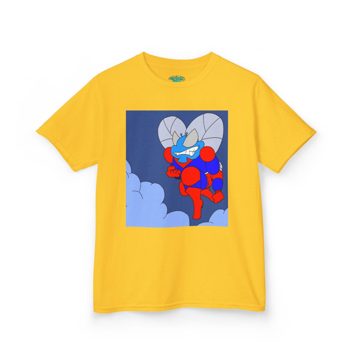 The Astounding Astro-Fly - Up in the Clouds - Kids Superhero Graphic Tee - Fun Cartoon Design for Playful Days