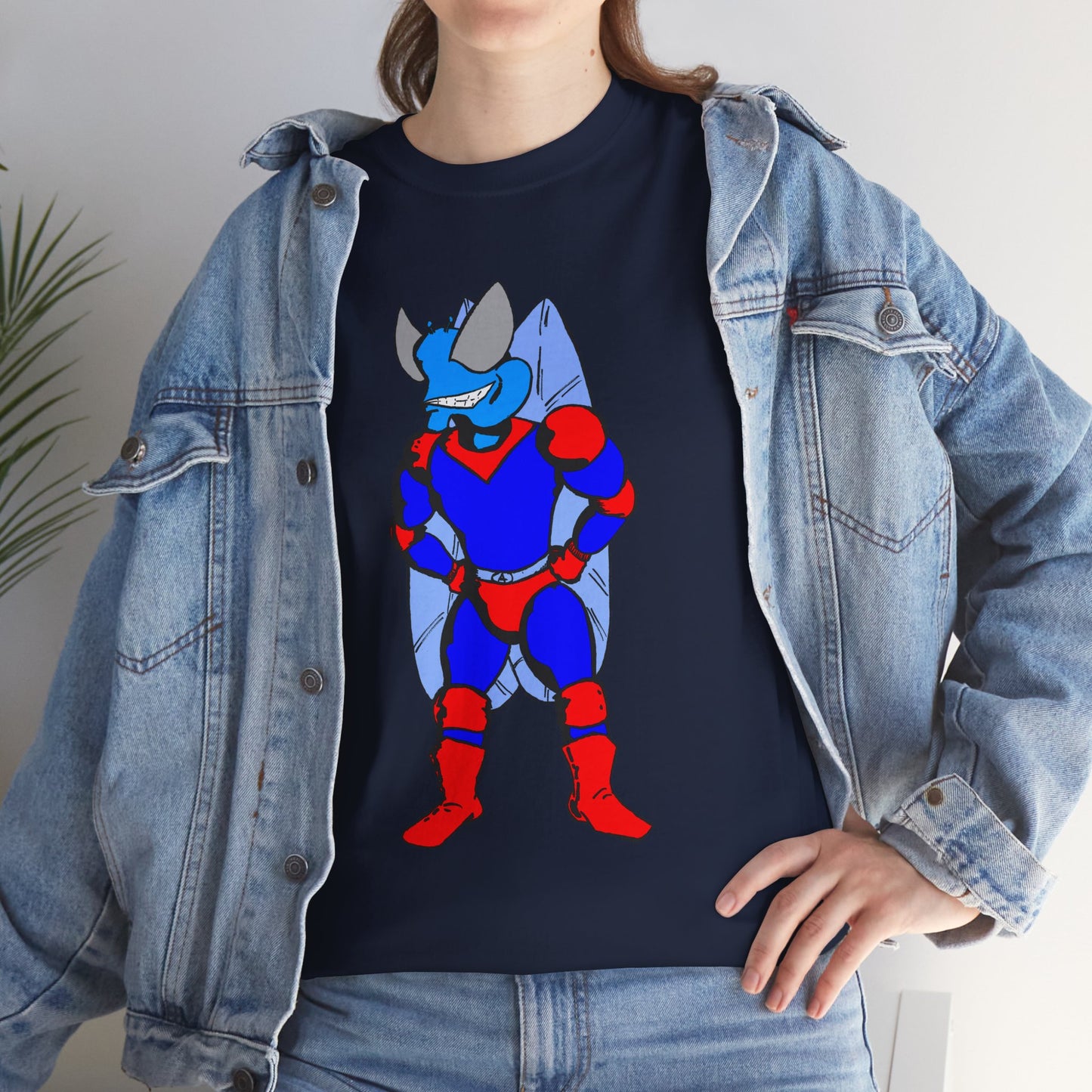 Astro-Fly Hero Graphic Tee - Blue & Red Superhero T-Shirt