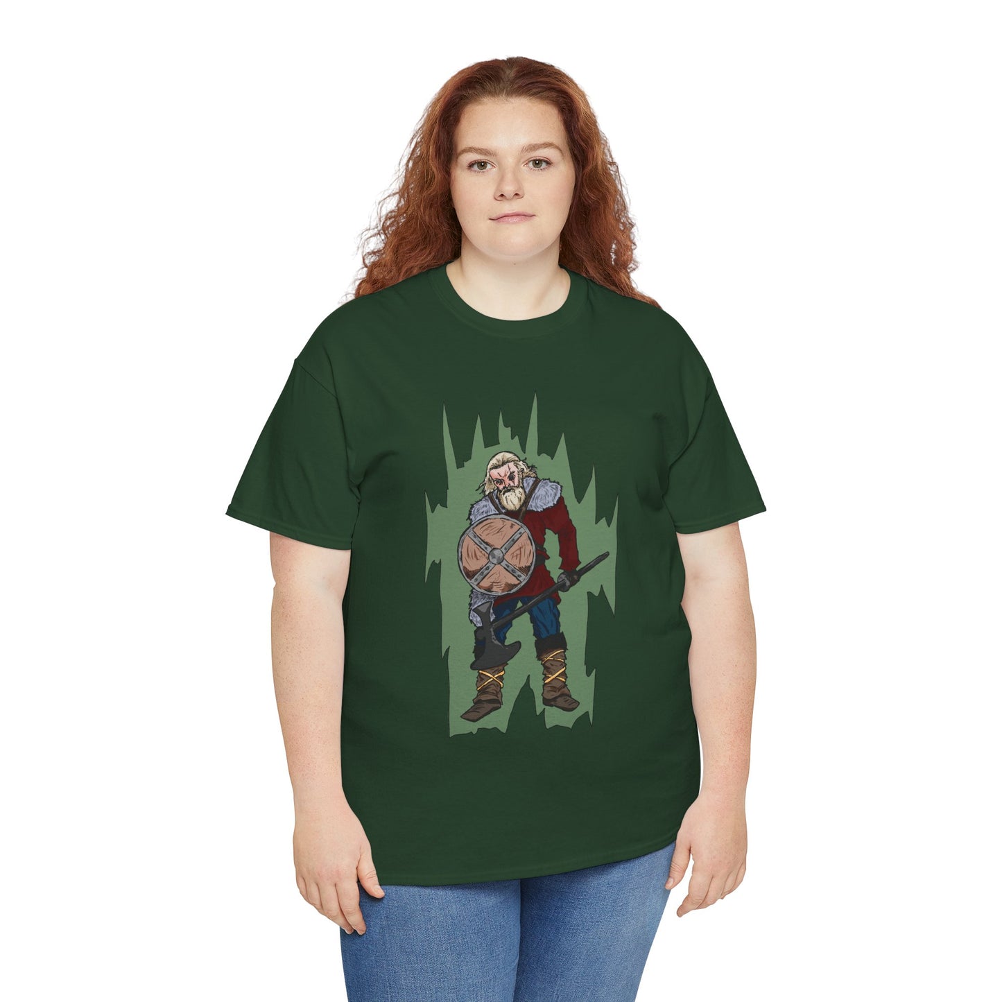 Epic Warrior Graphic Tee, Unisex Heavy Cotton Shirt, Casual Wear, Gamer Gift, Medieval Art Clothing, Battle Theme Fashion