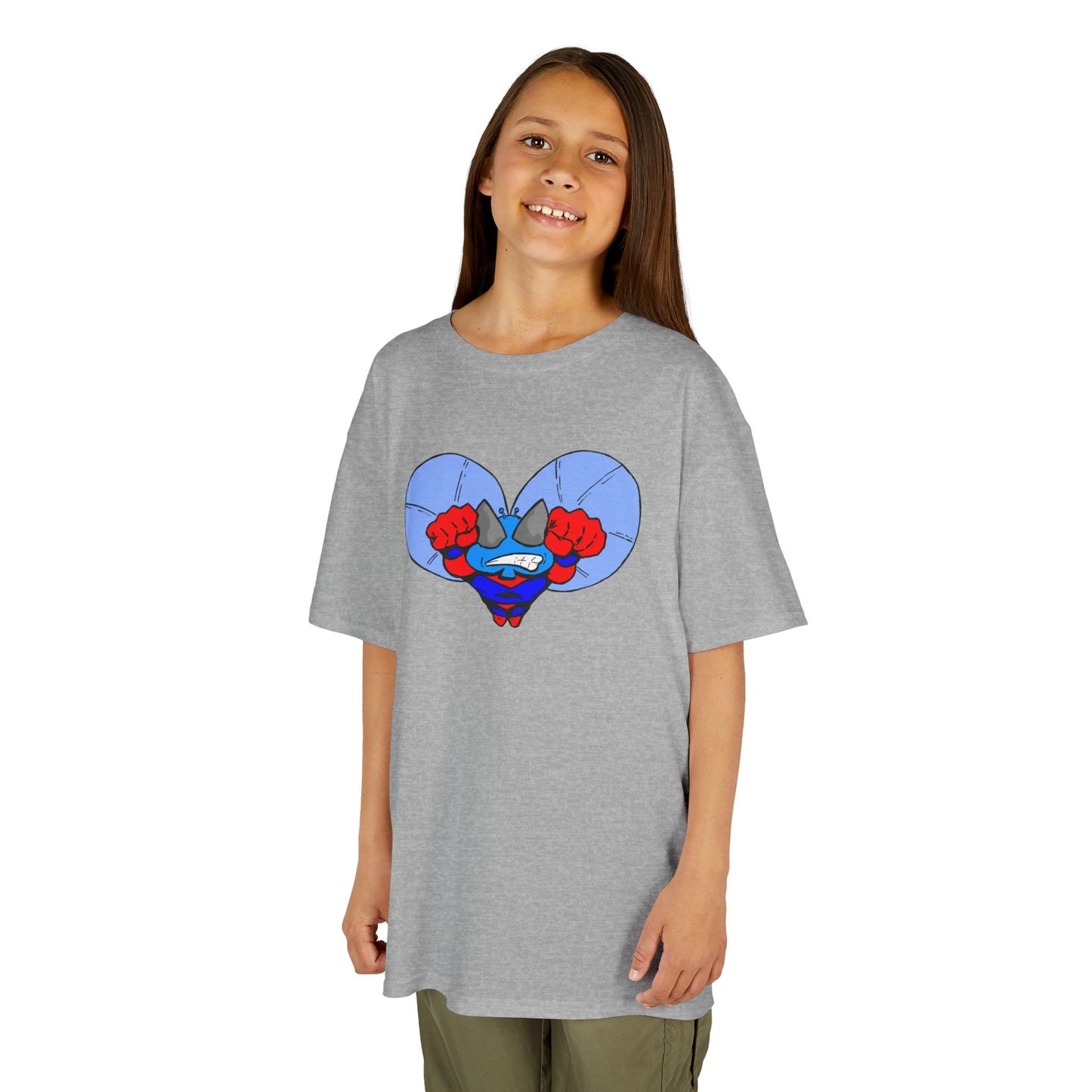 Astro-Fly Kids Superhero T‑Shirt — Cute Blue Hero Design