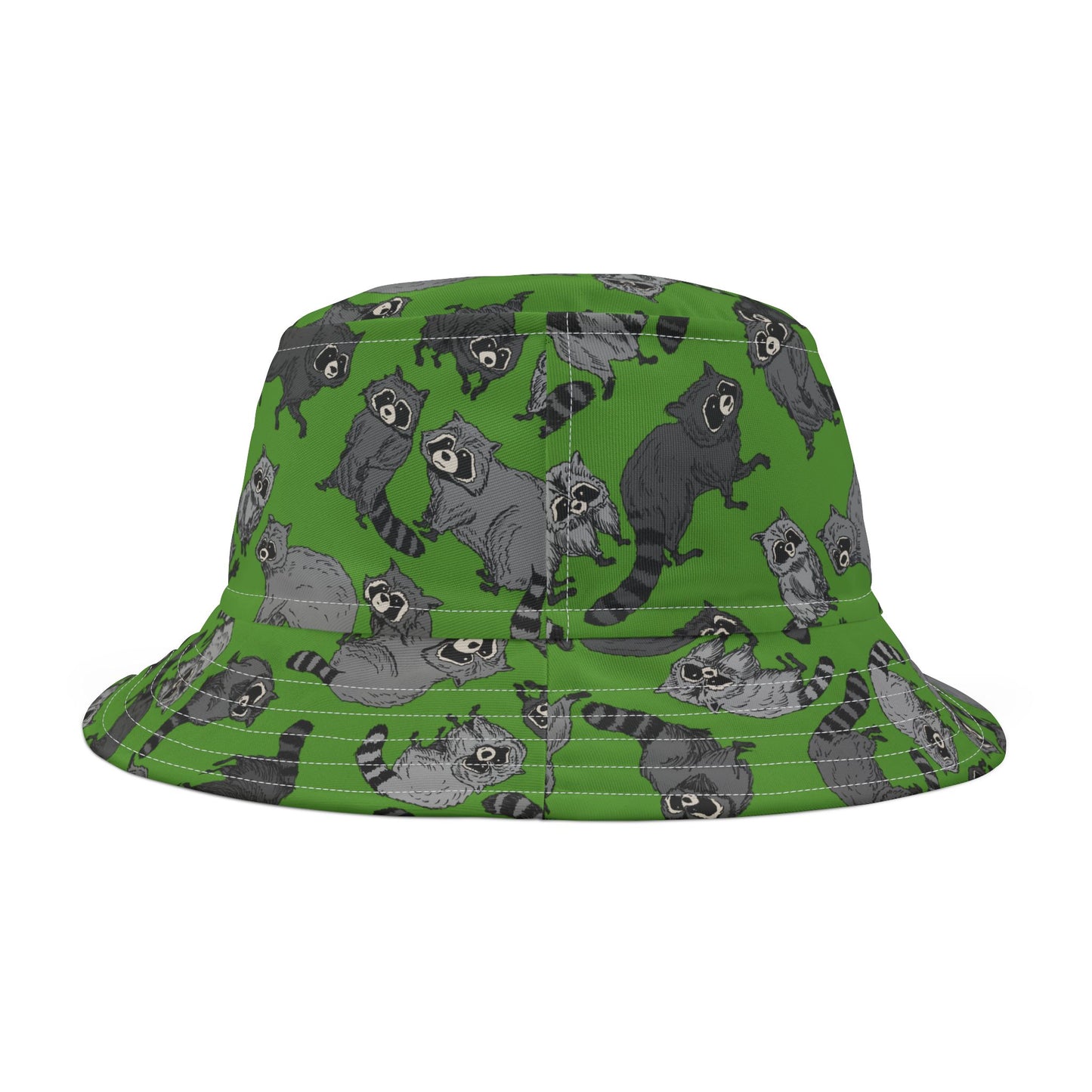 Raccoon Print Bucket Hat, Fun Outdoor Accessories, Gifts for Animal Lovers, Summer Fashion, Eco-Friendly Headwear