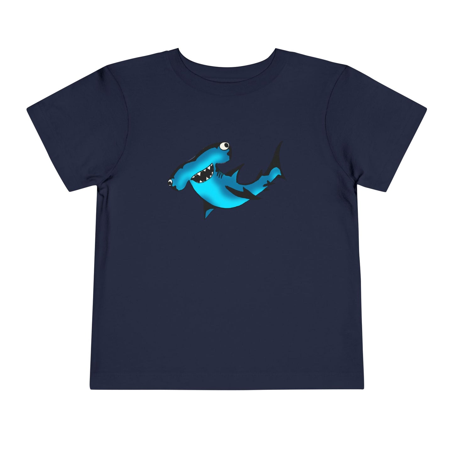 Toddler Shark Tee - Cute Blue Harley Hammerhead Graphic Kids Short Sleeve Shirt