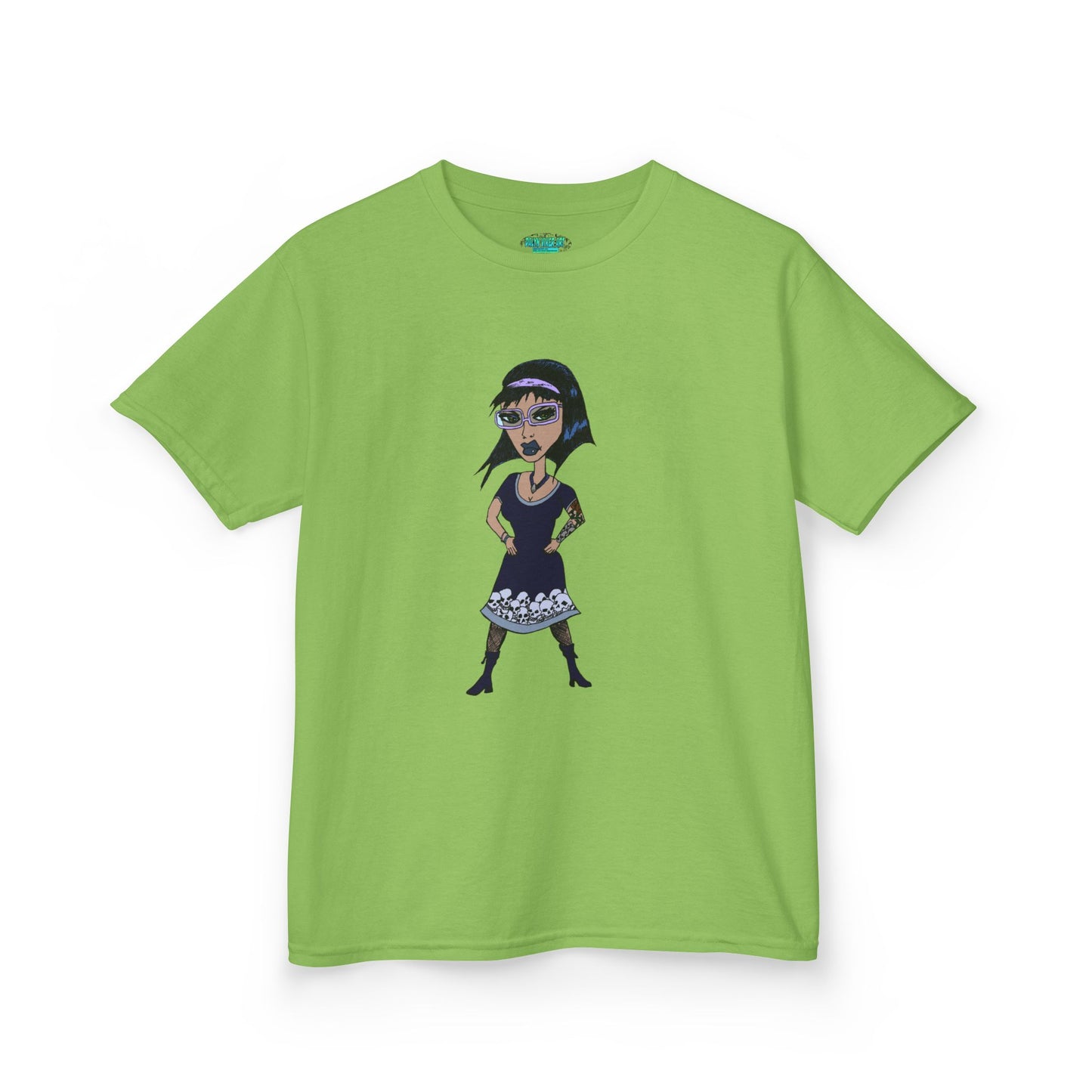 Kids Tee — Vintage Gothic Girl Cartoon Graphic Tee for Children