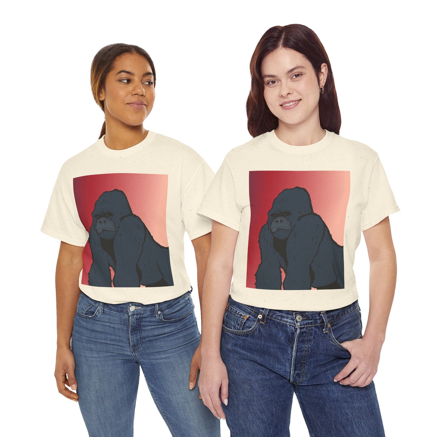Gorilla Graphic Tee — Vintage Sunset Primate Illustration Shirt