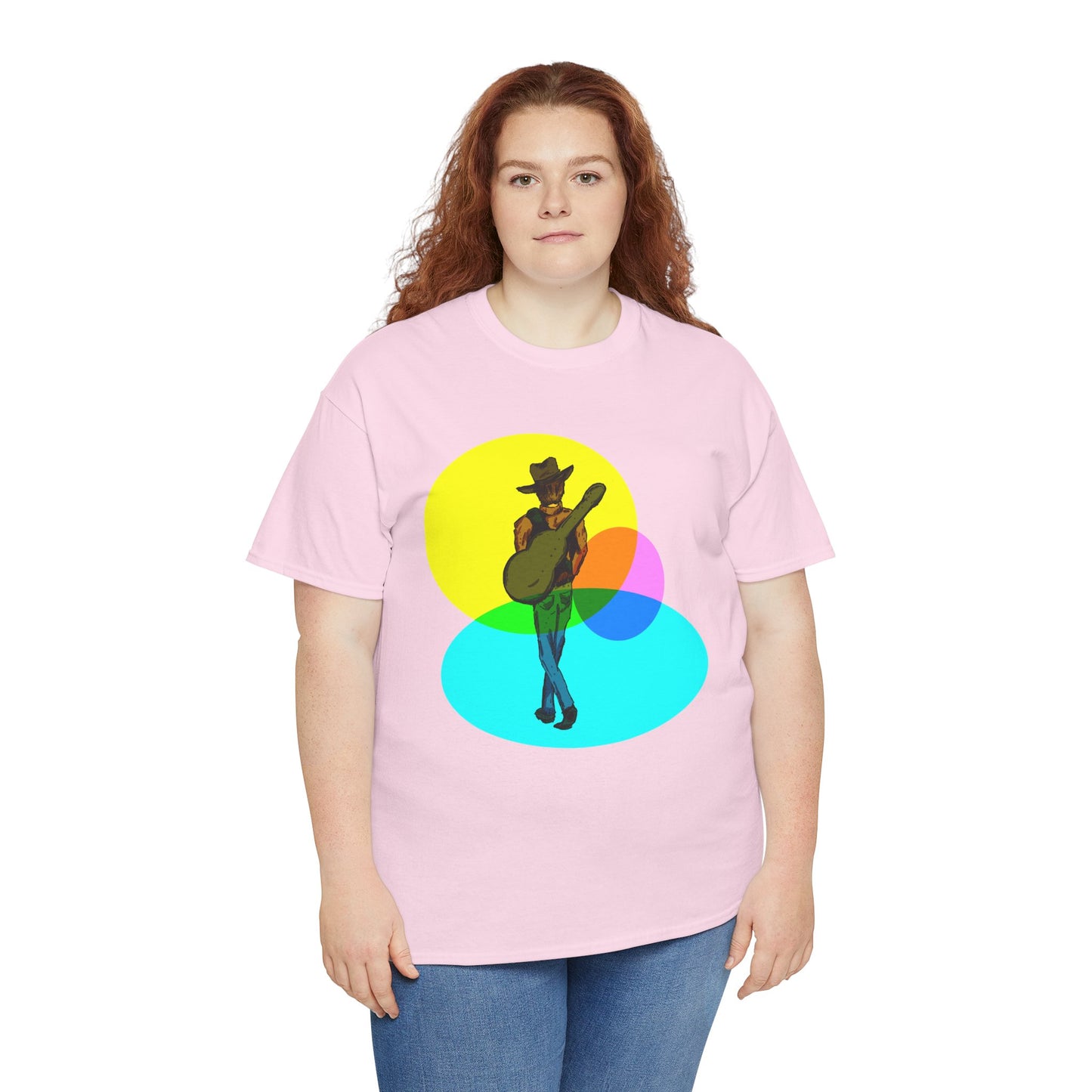 Cowboy Guitar Tee — Colorful Music T‑Shirt