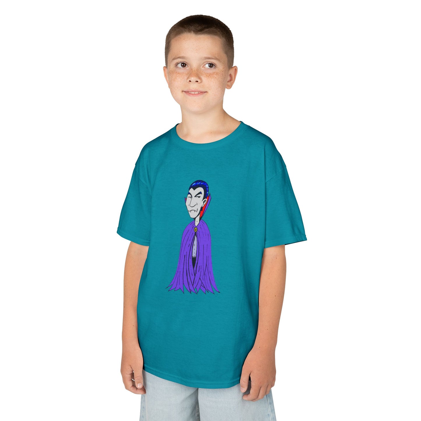 Kids Vampire T-Shirt — Cute Purple Dracula Tee for Halloween