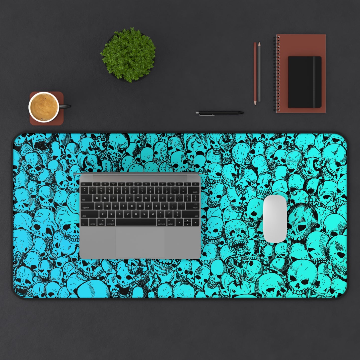 Gathering of Skulls - Light Blue - Desk Mat