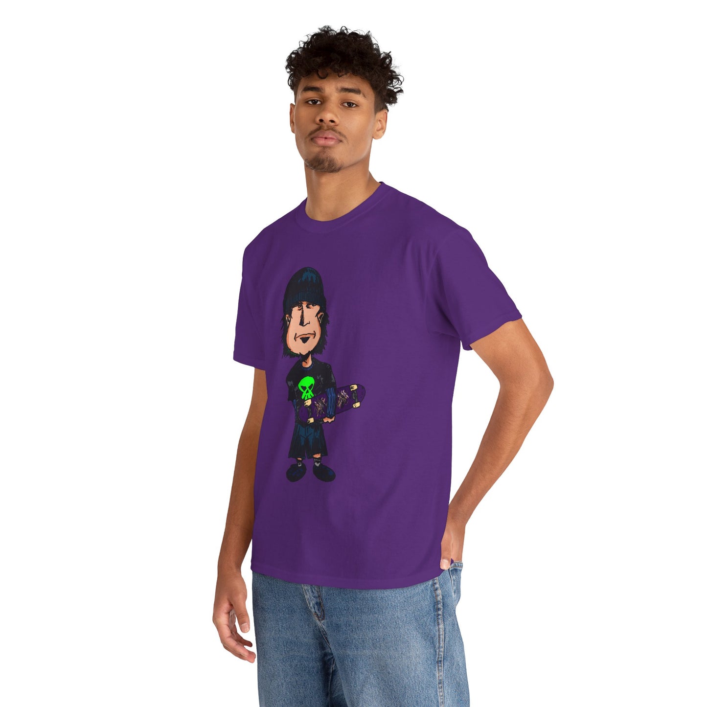 Rude Skater Dude - Skate Punk Cartoon Tee – Boy with Skateboard Graphic Shirt