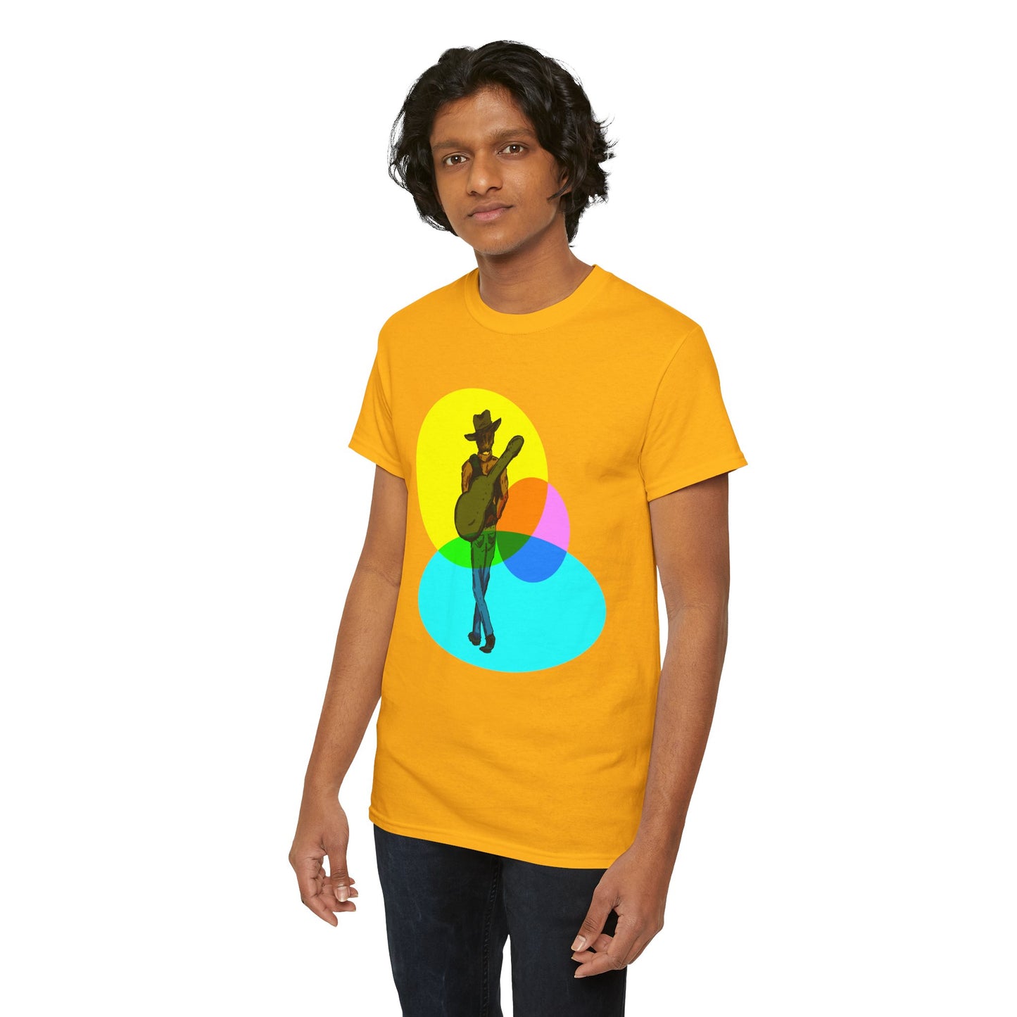 Cowboy Guitar Tee — Colorful Music T‑Shirt