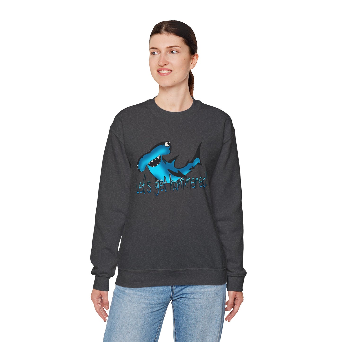 Harley Hammerhead Playful Shark Sweatshirt - 'Let's Get Hammered' Crewneck