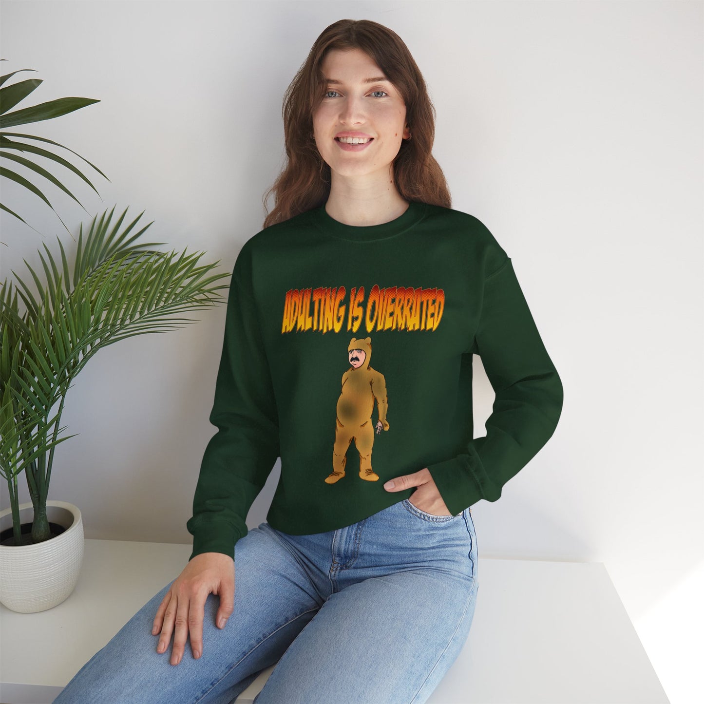 Cozy Humor Sweatshirt - 'Adulting is Overrated'