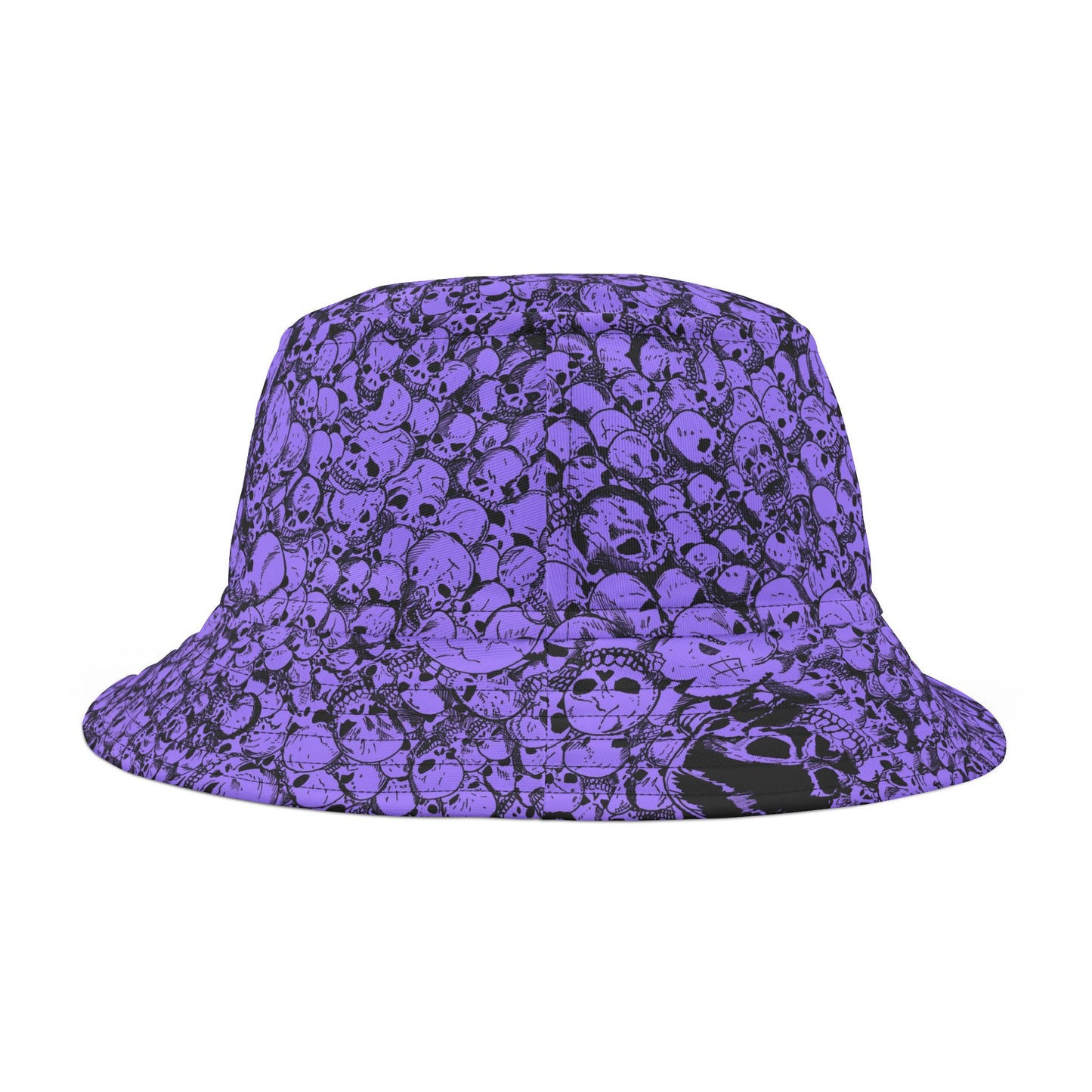 Purple Gathering of Skulls Print Bucket Hat - Edgy Summer Accessory