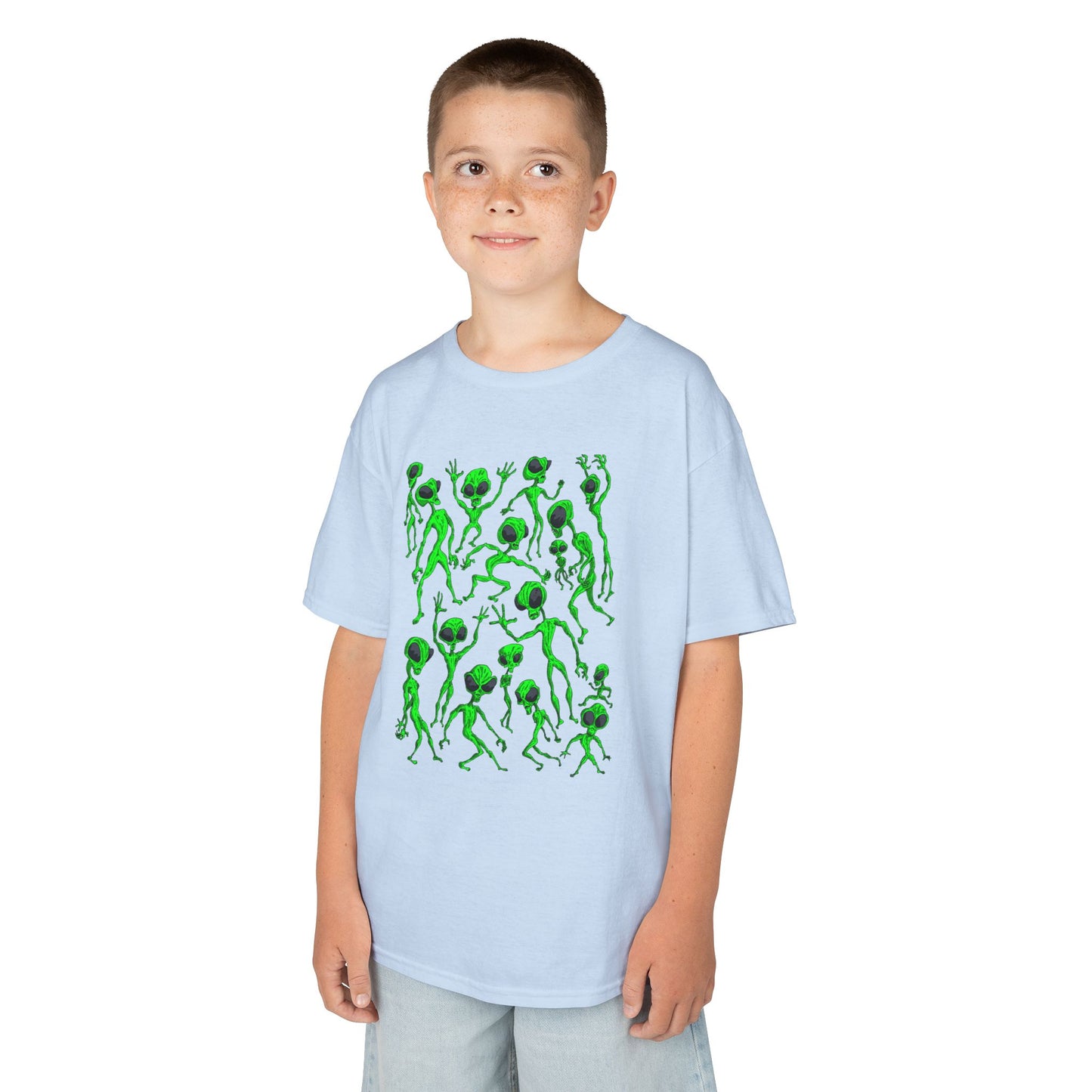 Kids Alien Dance Party T‑Shirt — Fun Green Alien Graphic Tee for Children