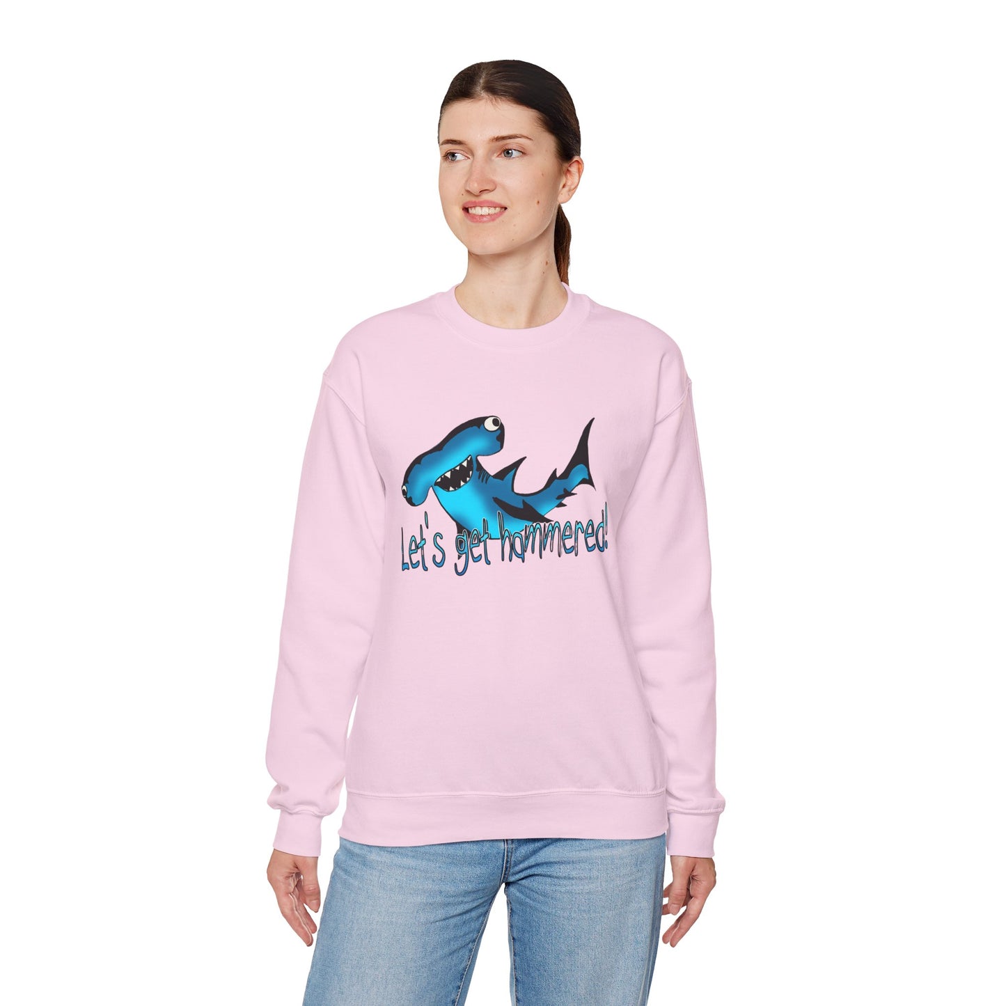 Harley Hammerhead Playful Shark Sweatshirt - 'Let's Get Hammered' Crewneck