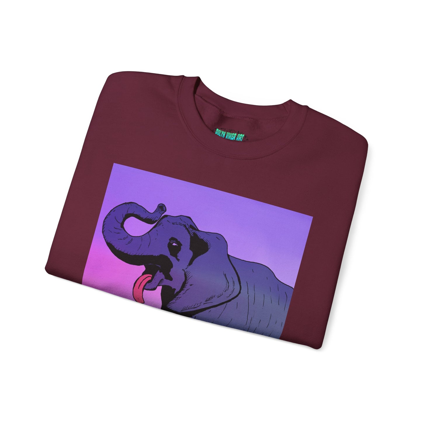 Elephant Art Unisex Crewneck Sweatshirt – Vibrant and Cozy Statement Piece